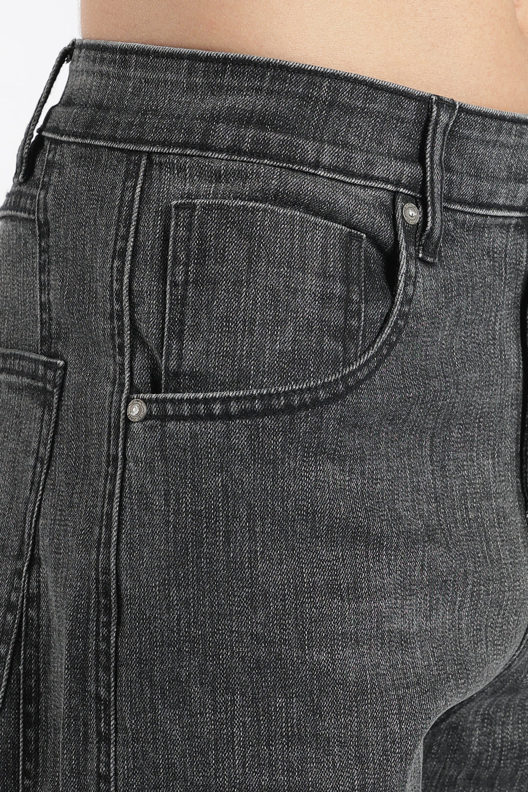 Men's Vintage Washed Black Baggy Denim Jeans