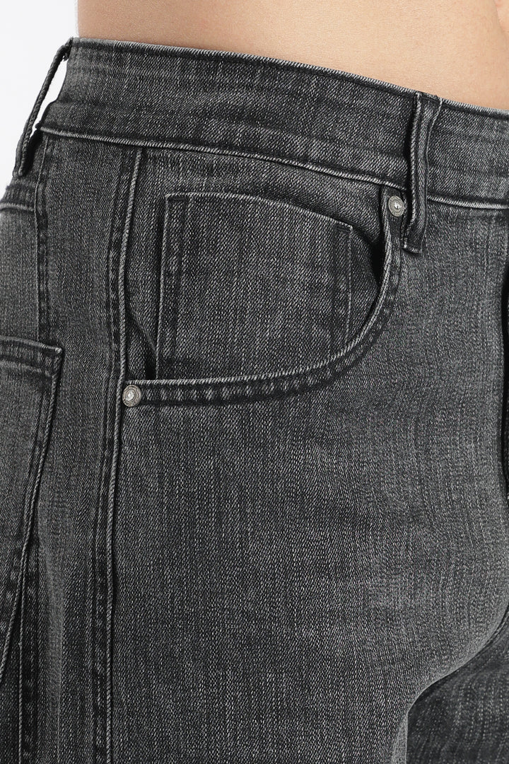 Men's Vintage Washed Black Baggy Denim Jeans