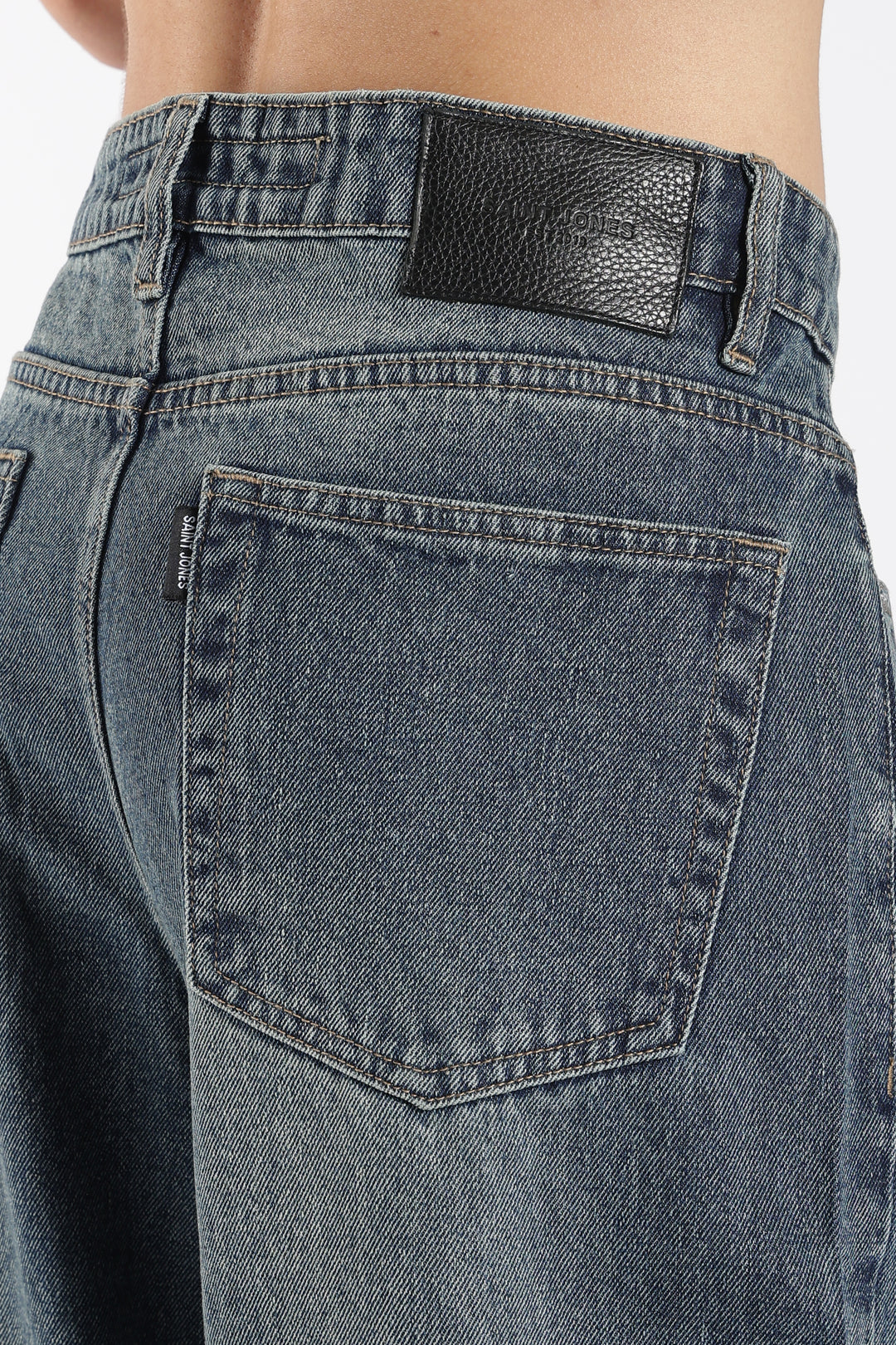 Men's Washed Slate Blue Baggy Jeans