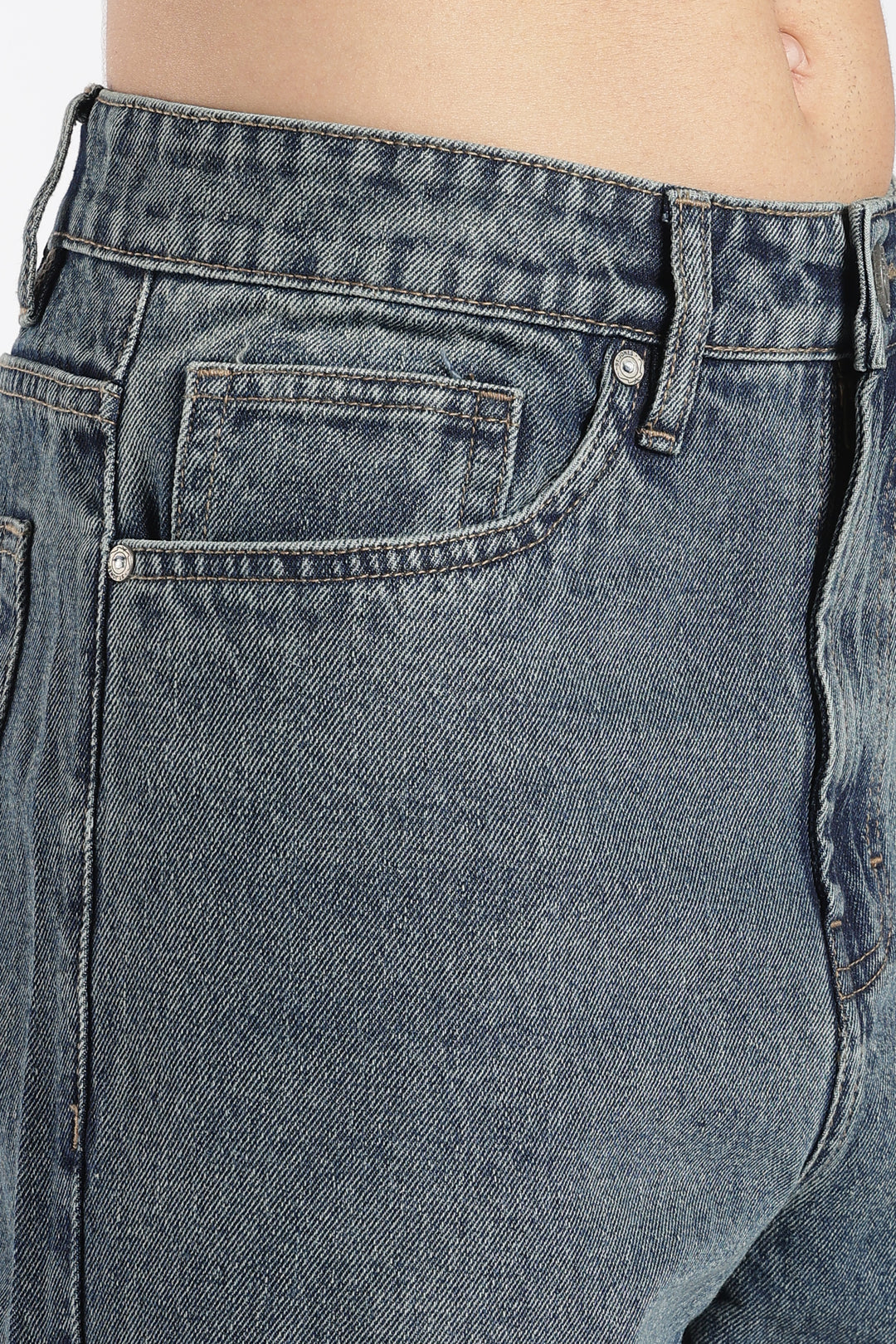 Men's Washed Slate Blue Baggy Jeans