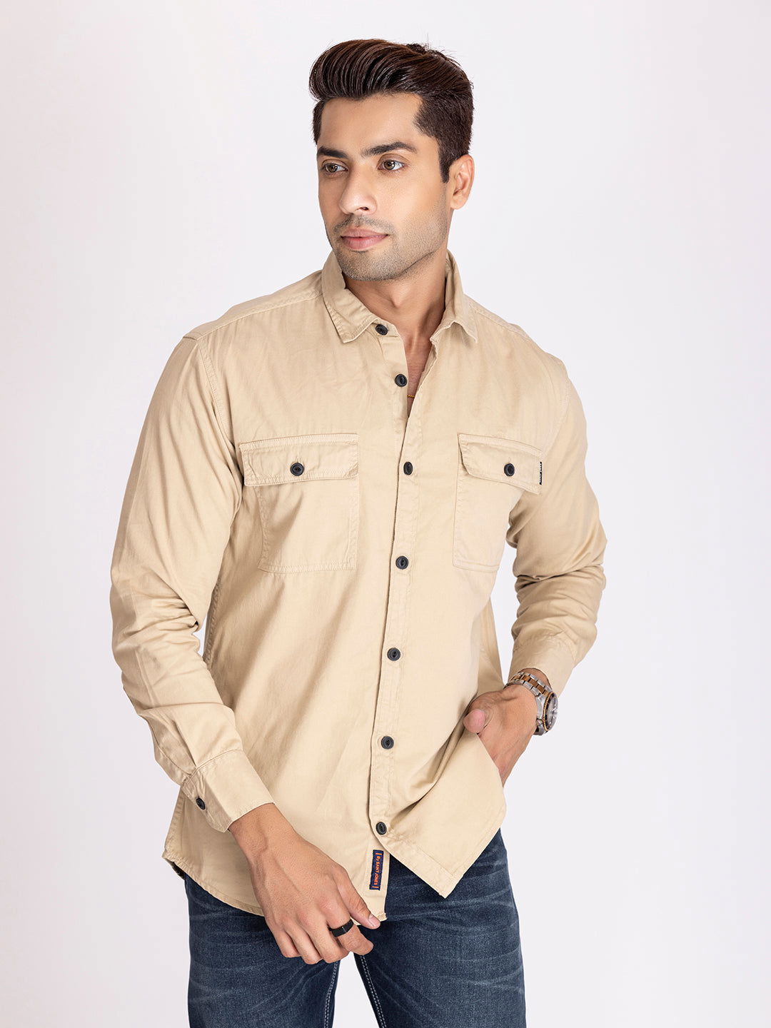 Utility Denim shirt-Cream - St.Jones