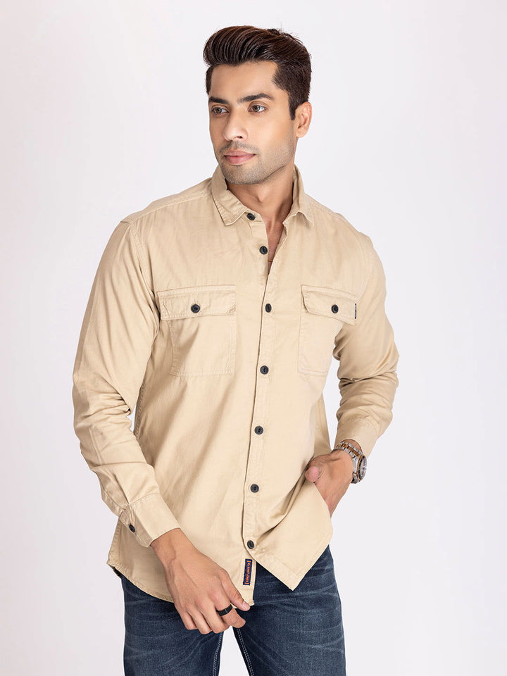 Utility Denim shirt-Cream - St.Jones