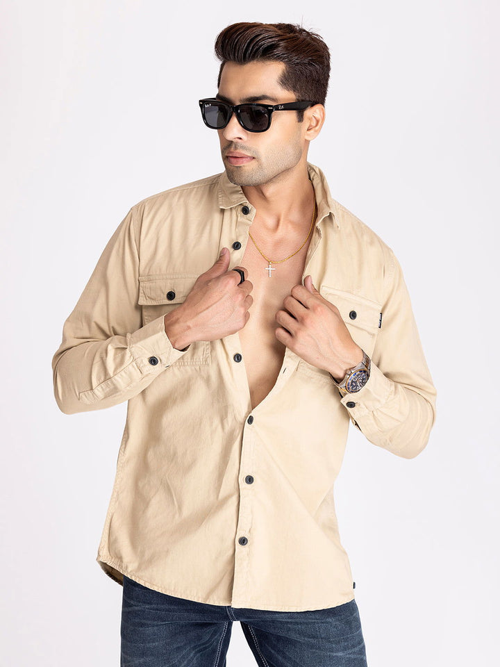 Utility Denim shirt-Cream - St.Jones