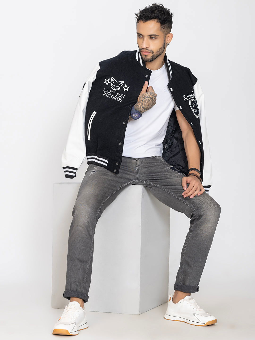 ジャケット・アウター vintage varsity jacket L Vintage 1978 70s Varsity Letterman Leather/Wool Jacket