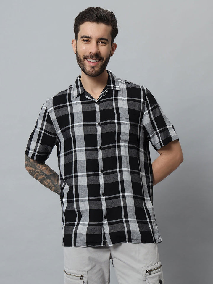 WHITE AND BLACK TEXTURED SHIRT - St.Jones