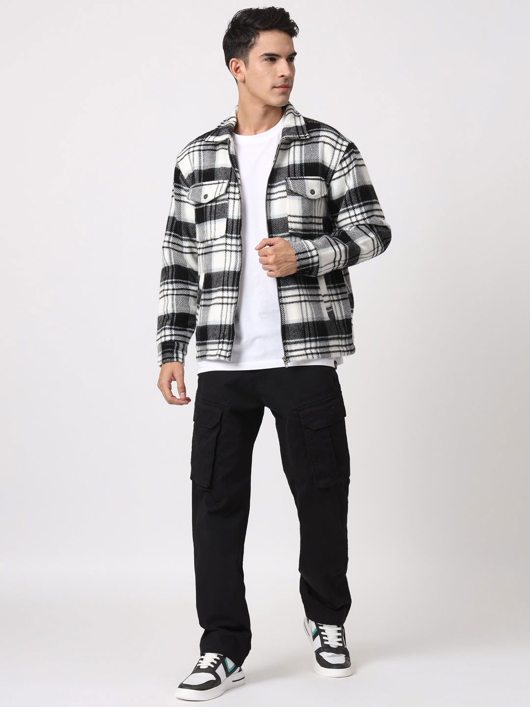 White and black zipper shacket - St.Jones