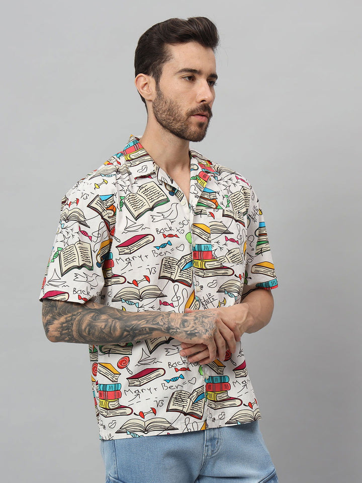 White print  half sleeve shirt - St.Jones