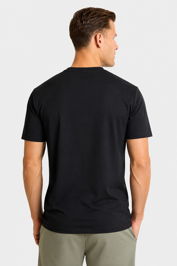 Men's Soft-Touch Black Crew Neck Tee