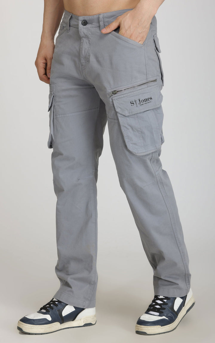 light grey cotton cargo 8-pockets - St.Jones