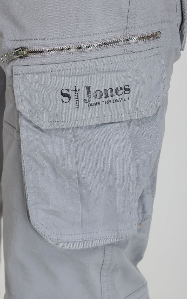 light grey cotton cargo 8-pockets - St.Jones