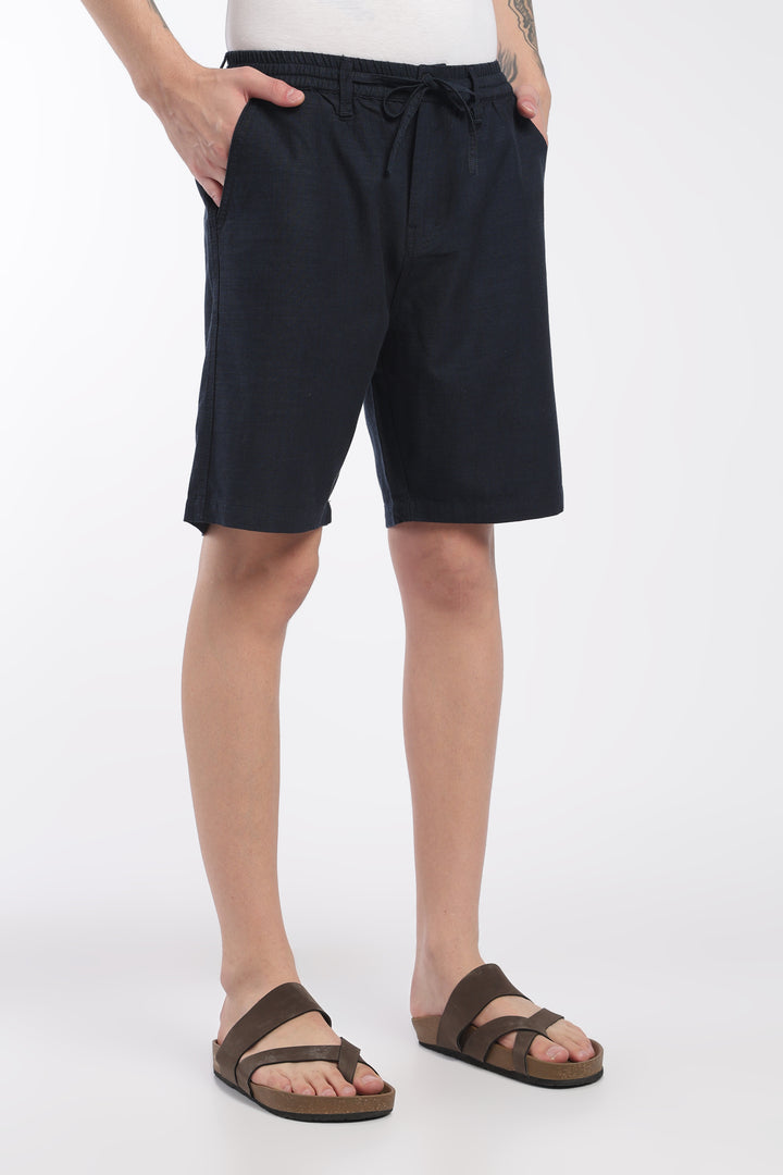 Men’s Blue Lightweight Linen Relaxed Shorts