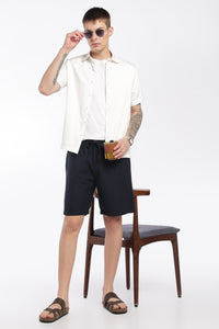 Men’s Blue Lightweight Linen Relaxed Shorts