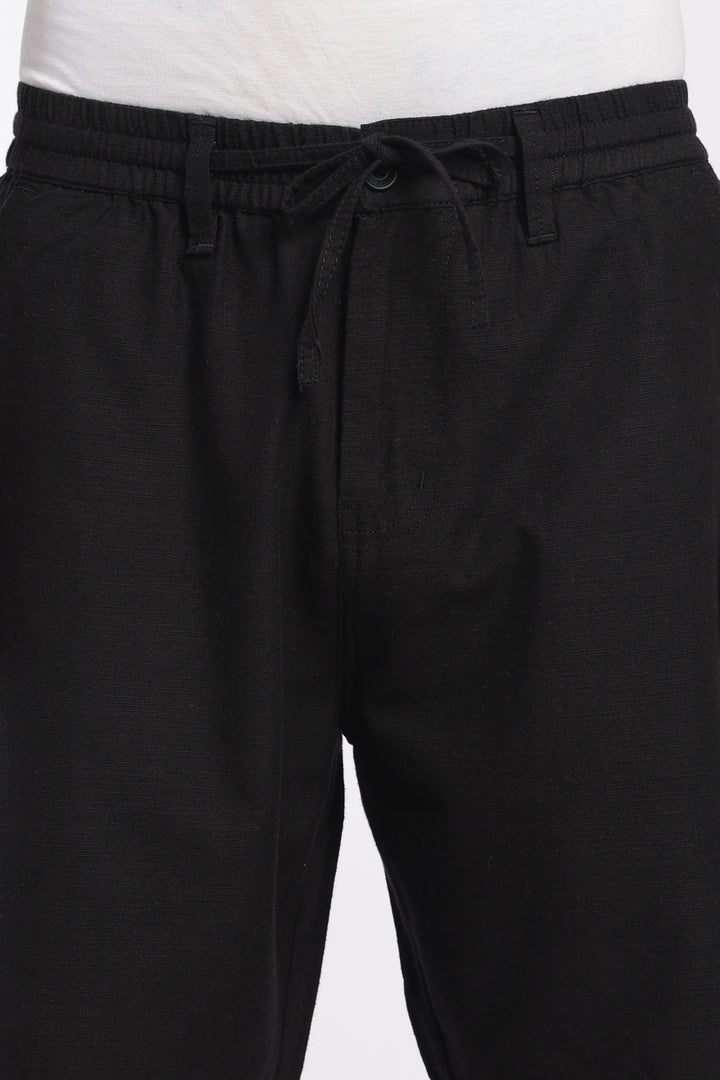 Men’s Black Lightweight Linen Relaxed Shorts