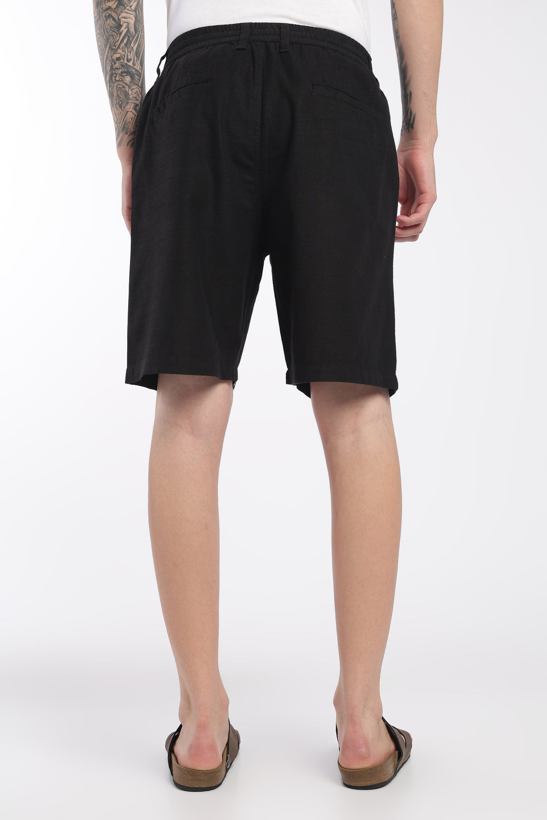 Men’s Black Lightweight Linen Relaxed Shorts