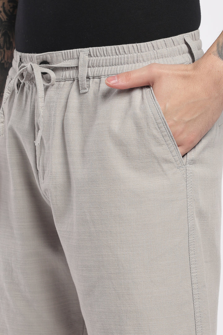 Men’s Light Grey Lightweight Linen Relaxed Shorts