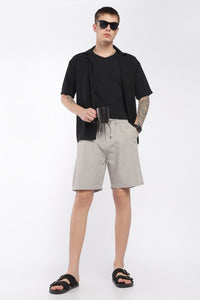 Men’s Light Grey Lightweight Linen Relaxed Shorts