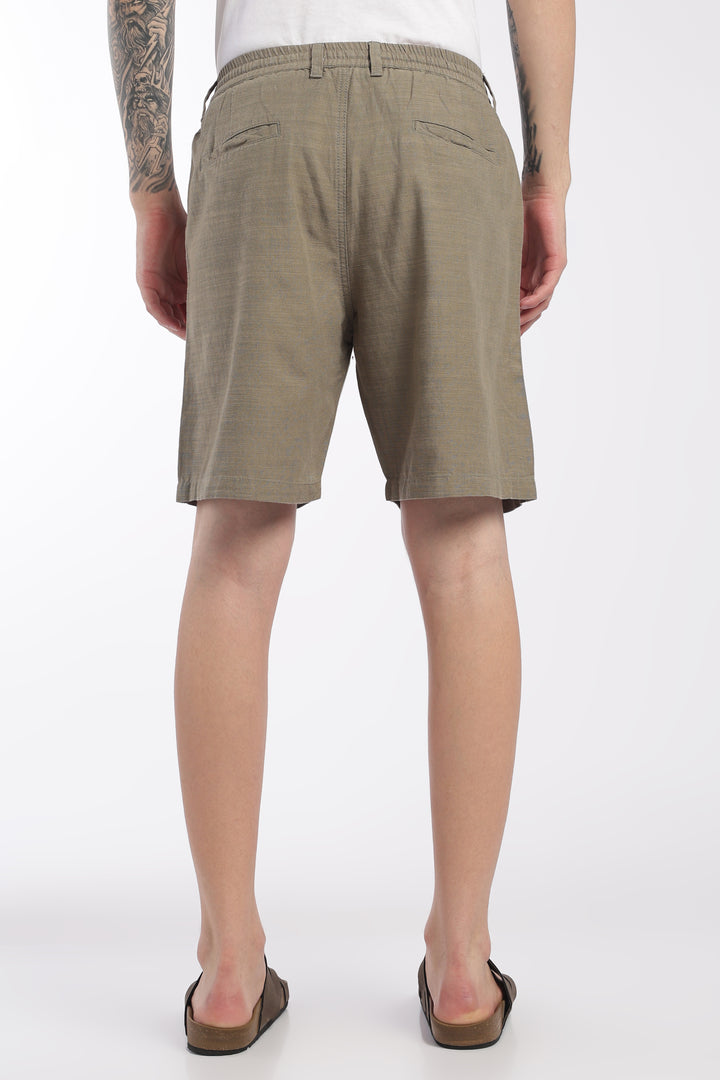 Men’s Olive Lightweight Linen Relaxed Shorts
