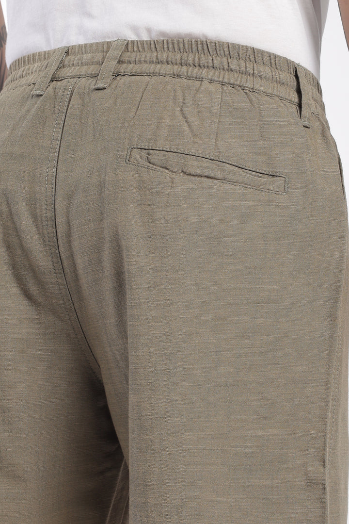 Men’s Olive Lightweight Linen Relaxed Shorts