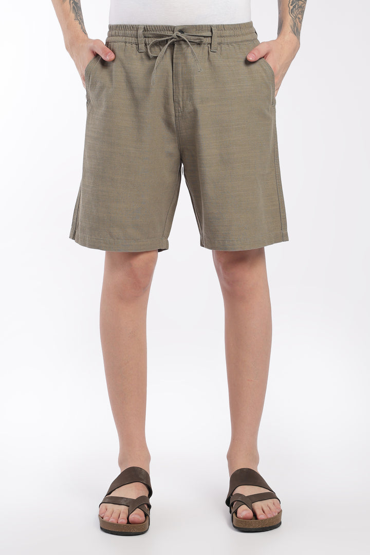 Men’s Olive Lightweight Linen Relaxed Shorts