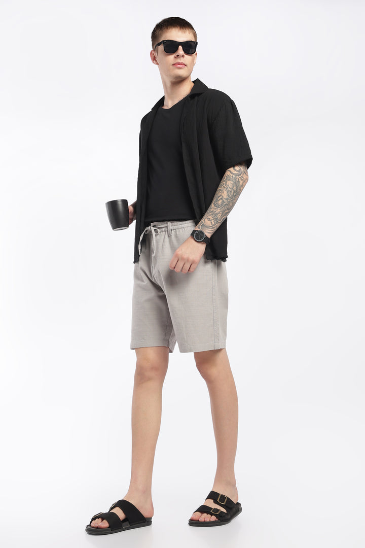 Men’s Light Grey Lightweight Linen Relaxed Shorts