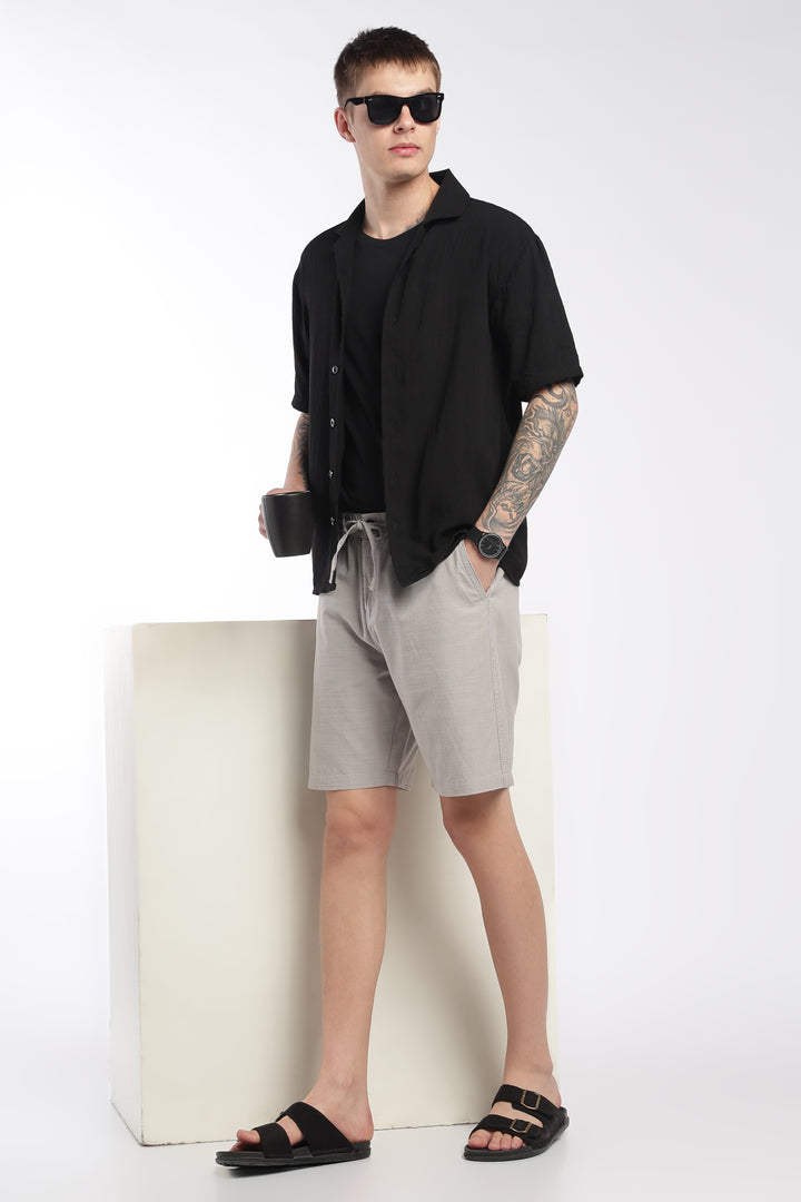 Men’s Light Grey Lightweight Linen Relaxed Shorts
