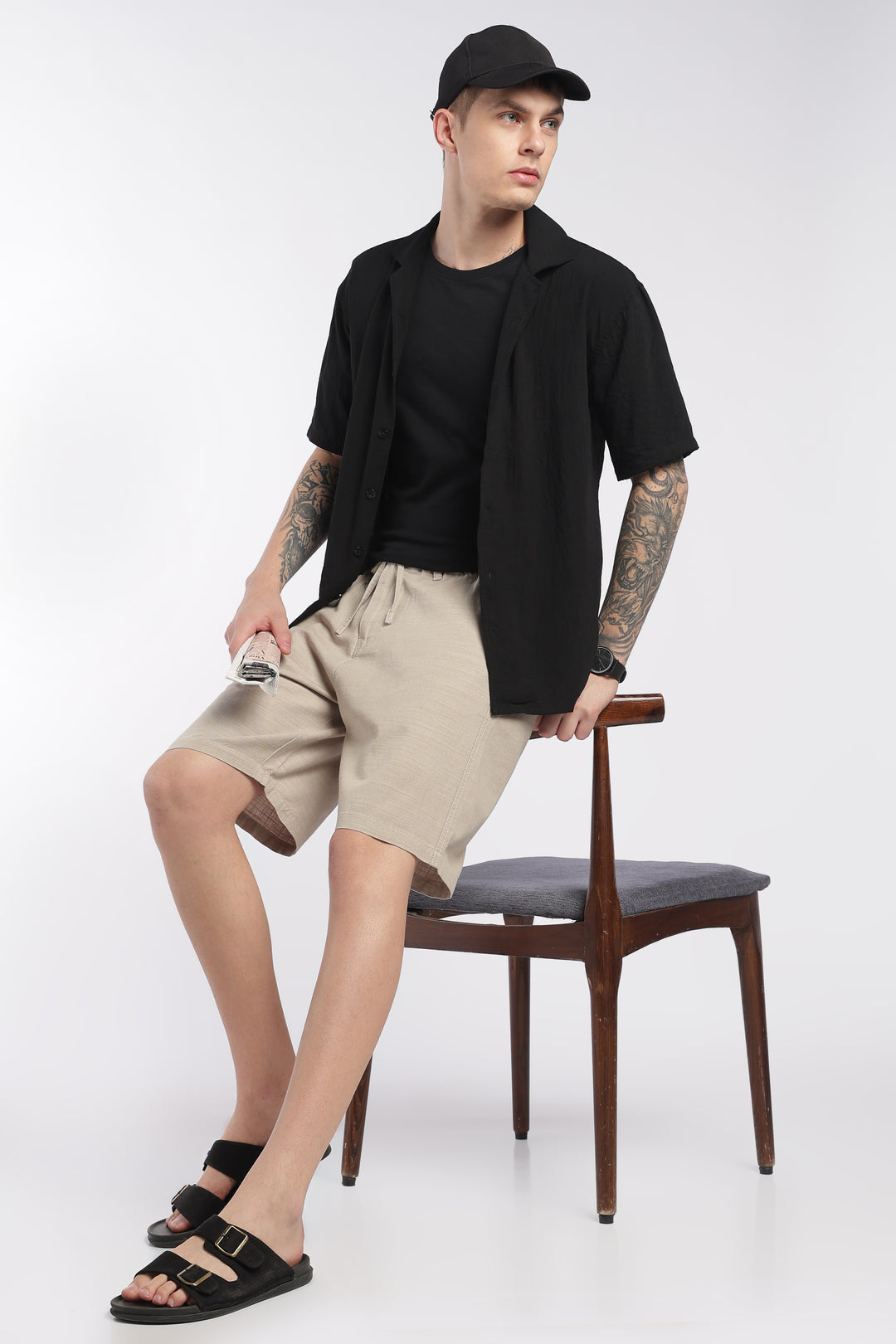Men’s Cream Lightweight Linen Relaxed Shorts