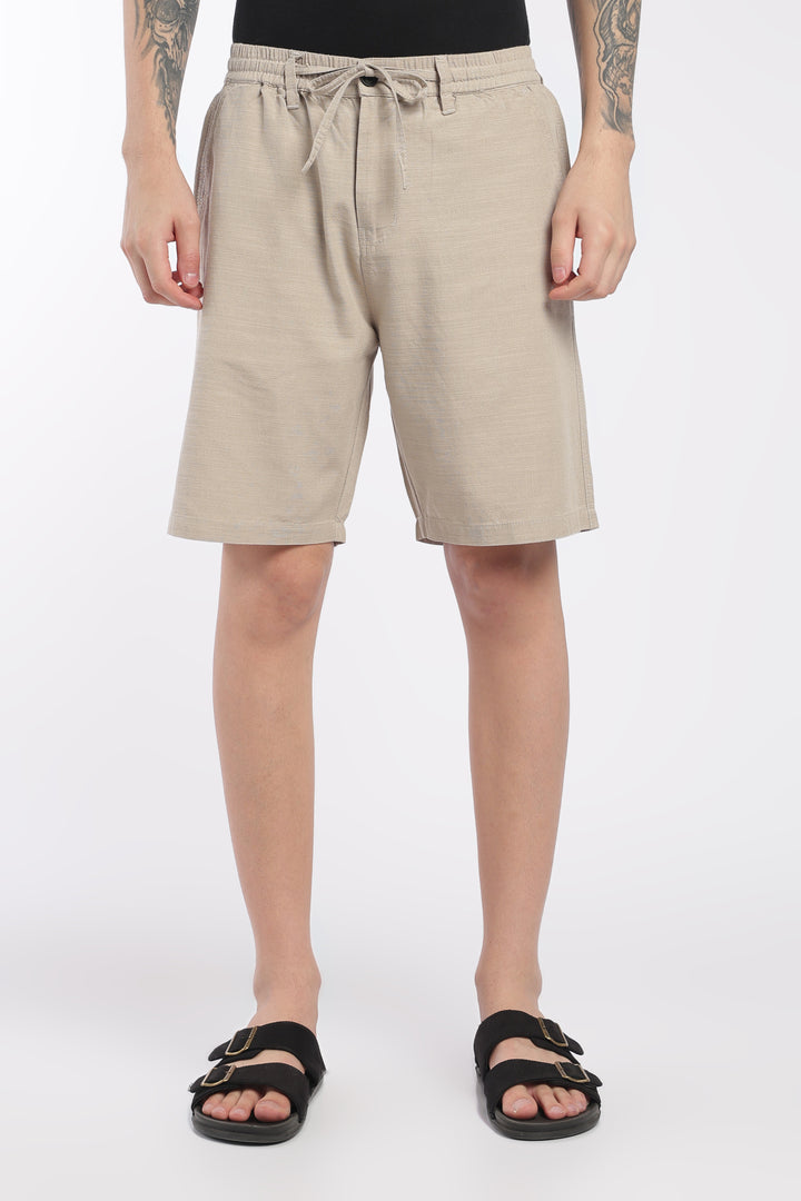 Men’s Cream Lightweight Linen Relaxed Shorts