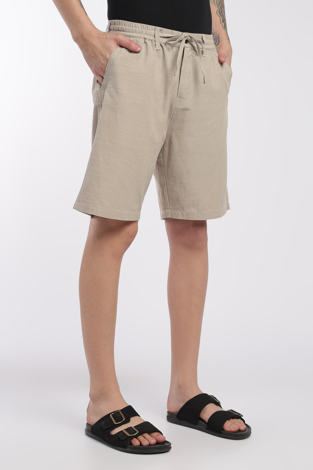 Men’s Cream Lightweight Linen Relaxed Shorts