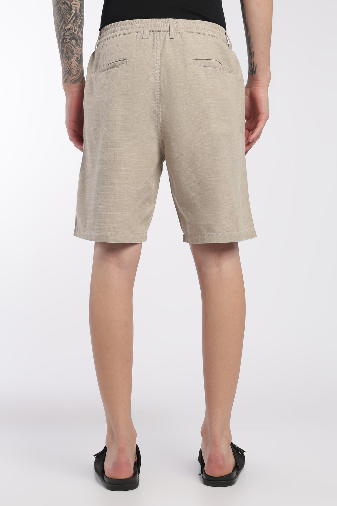 Men’s Cream Lightweight Linen Relaxed Shorts