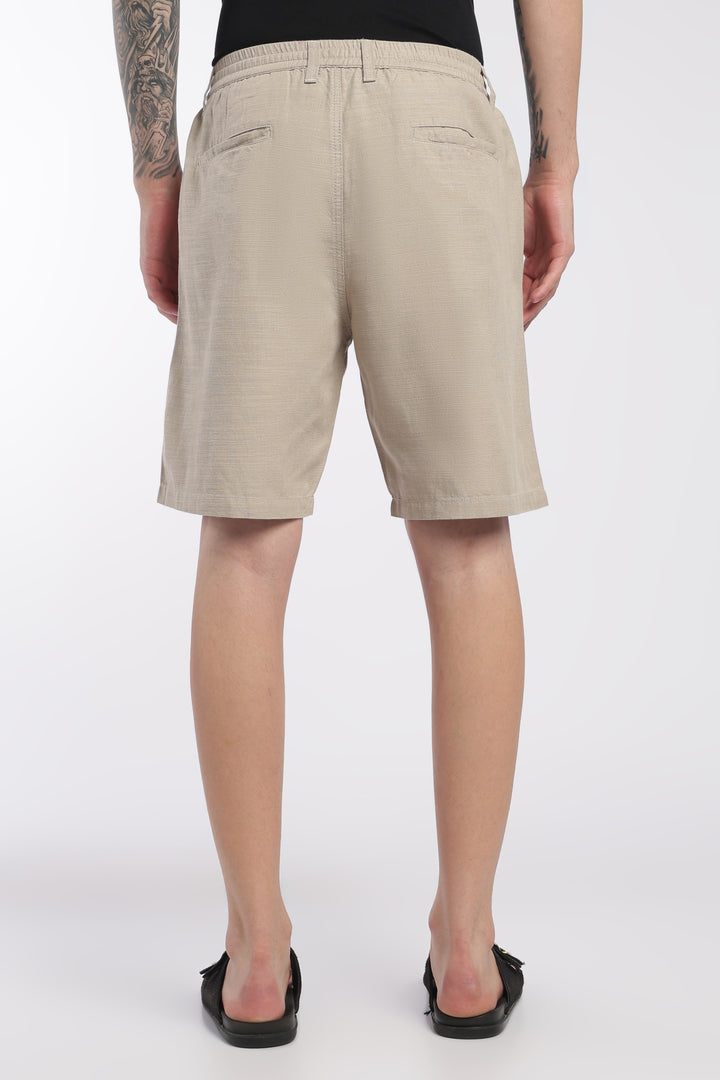 Men’s Cream Lightweight Linen Relaxed Shorts