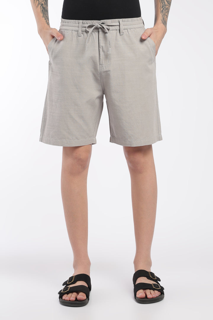 Men’s Light Grey Lightweight Linen Relaxed Shorts