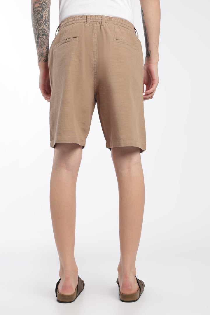 Men’s Beige Lightweight Linen Relaxed Shorts