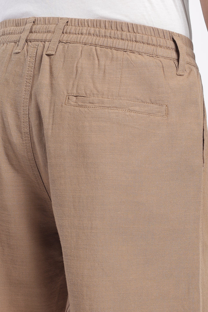 Men’s Beige Lightweight Linen Relaxed Shorts