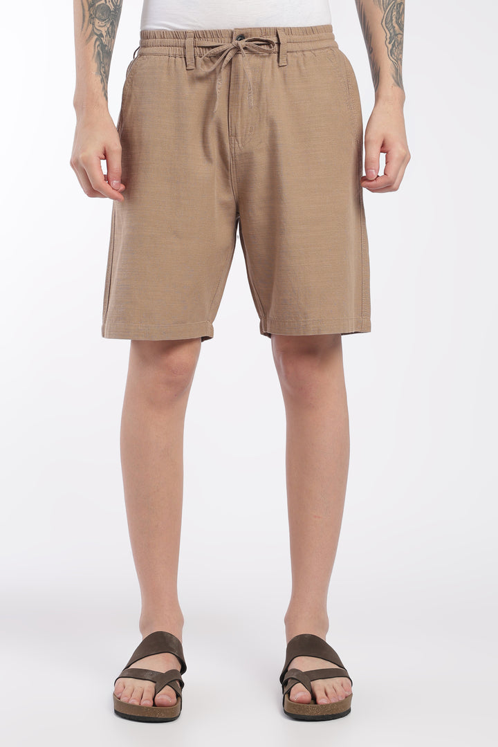 Men’s Beige Lightweight Linen Relaxed Shorts