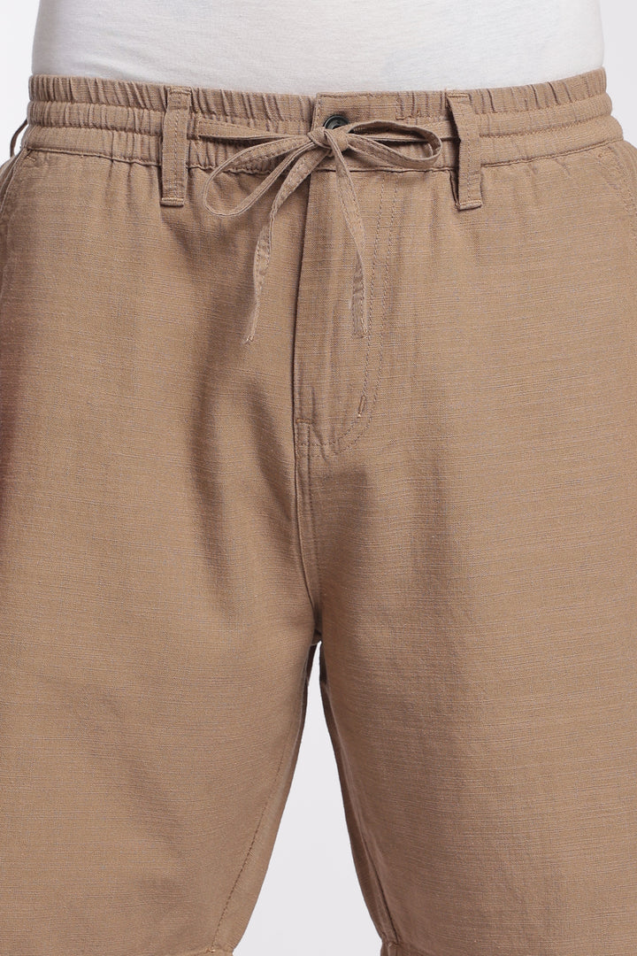 Men’s Beige Lightweight Linen Relaxed Shorts