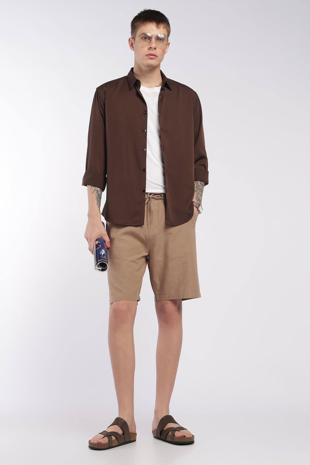 Men’s Beige Lightweight Linen Relaxed Shorts