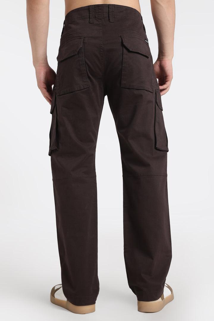 Men’s Dark Brown Multi-Pocket Cargo Pant