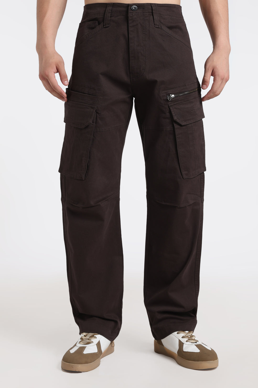 Men’s Dark Brown Multi-Pocket Cargo Pant