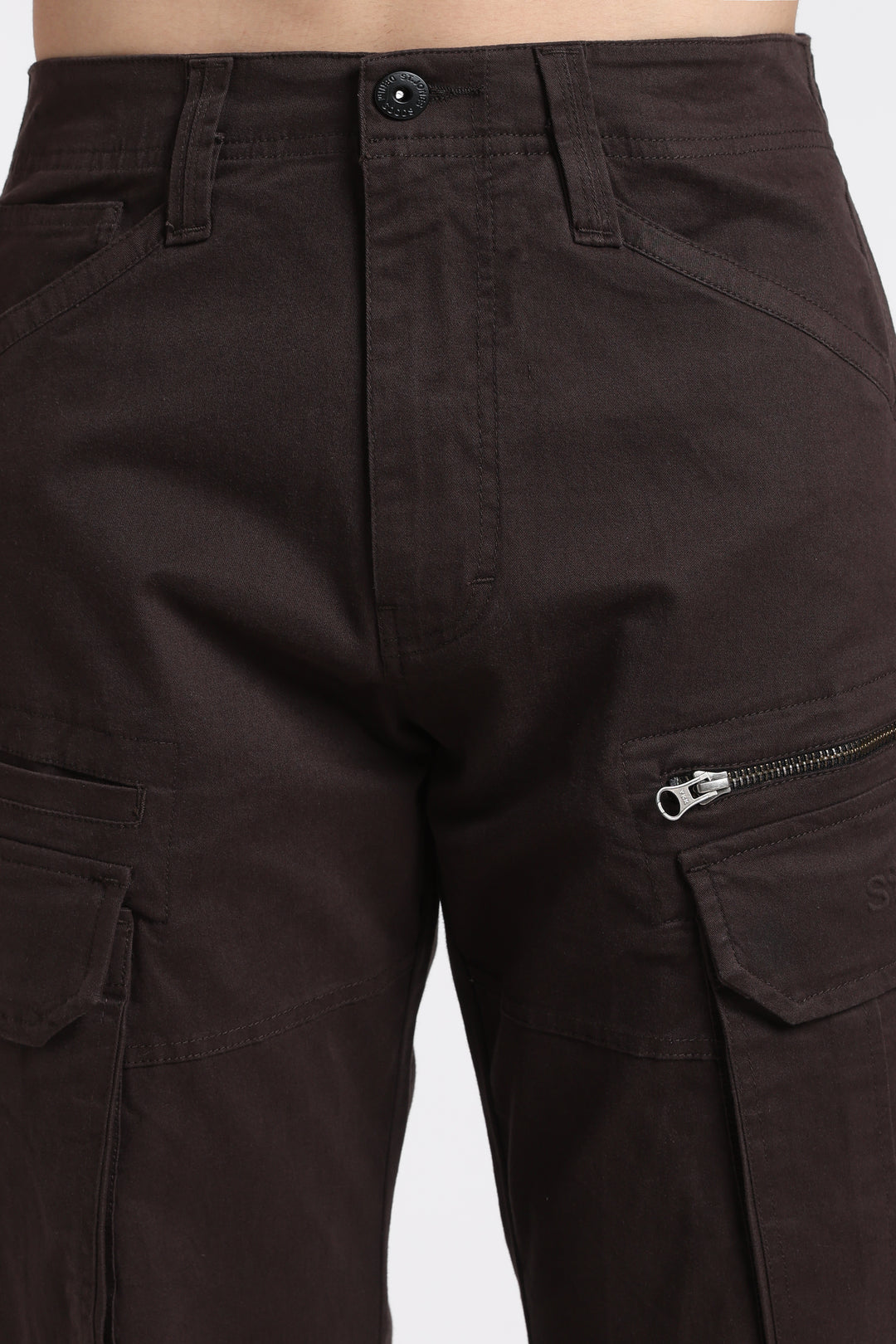 Men’s Dark Brown Multi-Pocket Cargo Pant