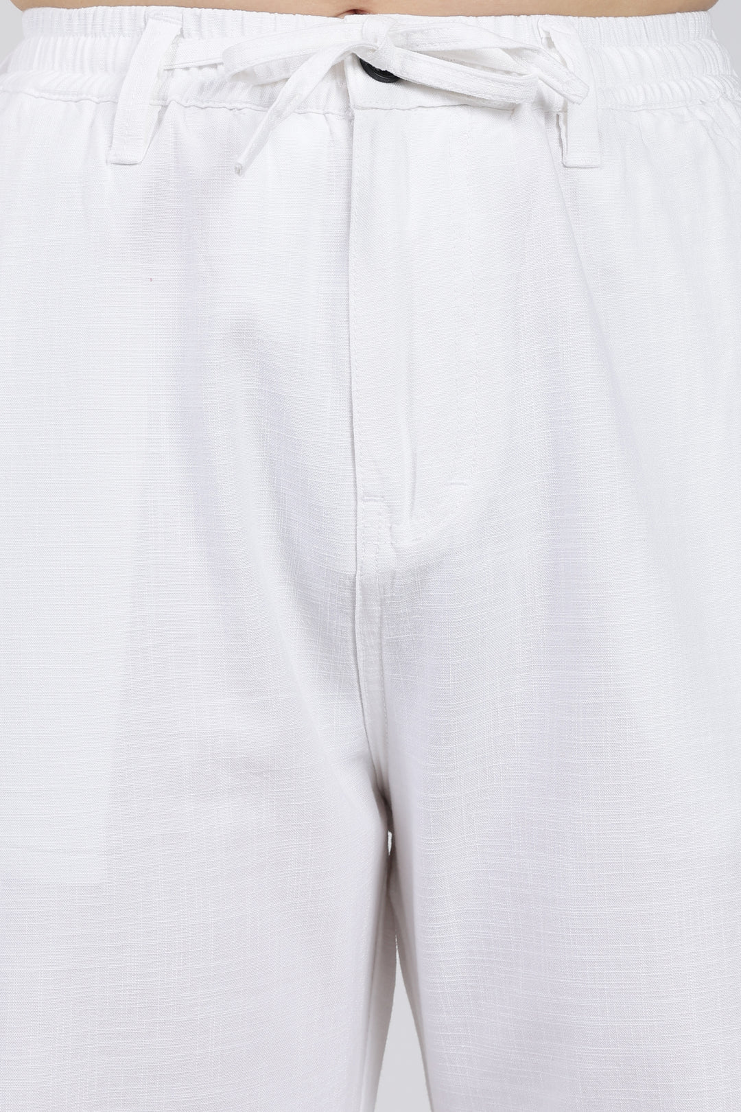 White pants on a white background