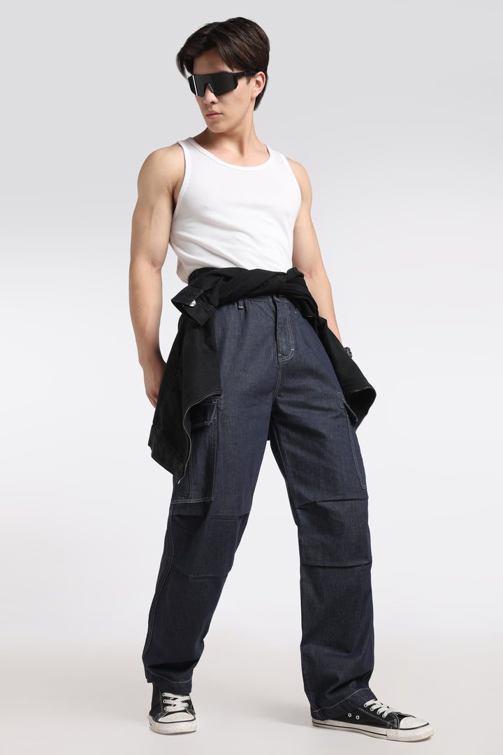 Classic Dark Wash Cargo Pants