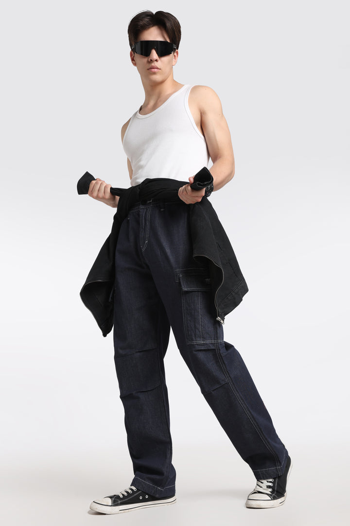 Classic Dark Wash Cargo Pants