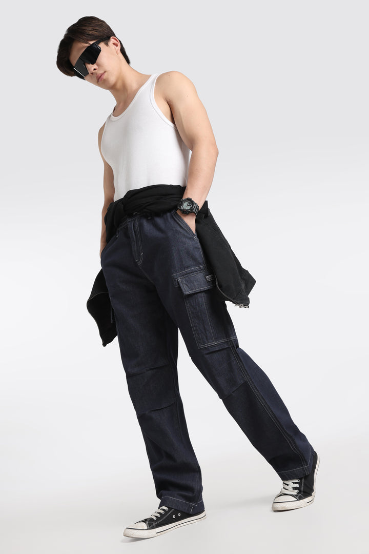 Classic Dark Wash Cargo Pants