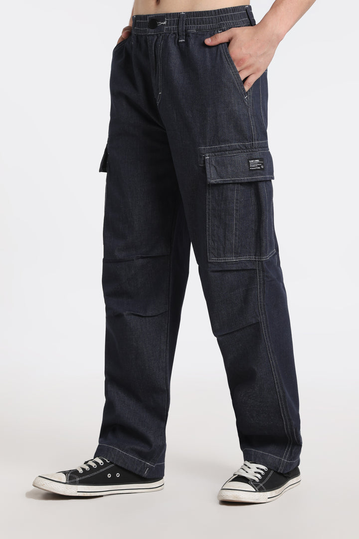 Classic Dark Wash Cargo Pants