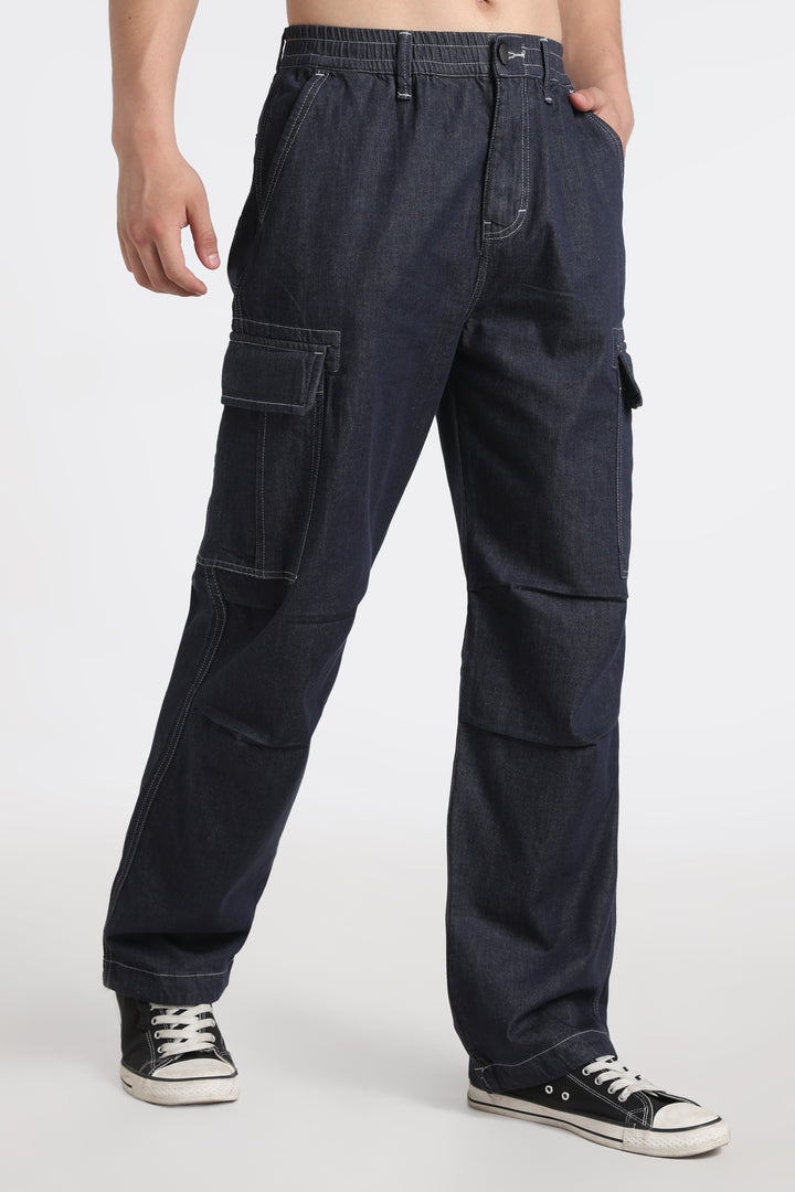 Classic Dark Wash Cargo Pants
