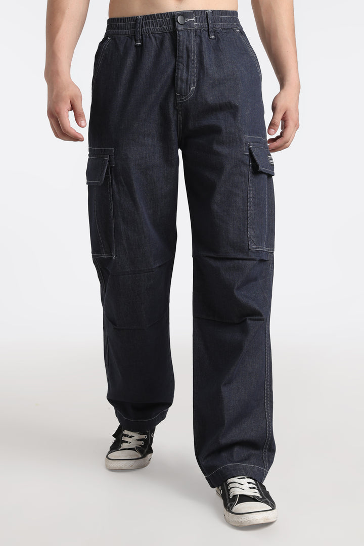Classic Dark Wash Cargo Pants