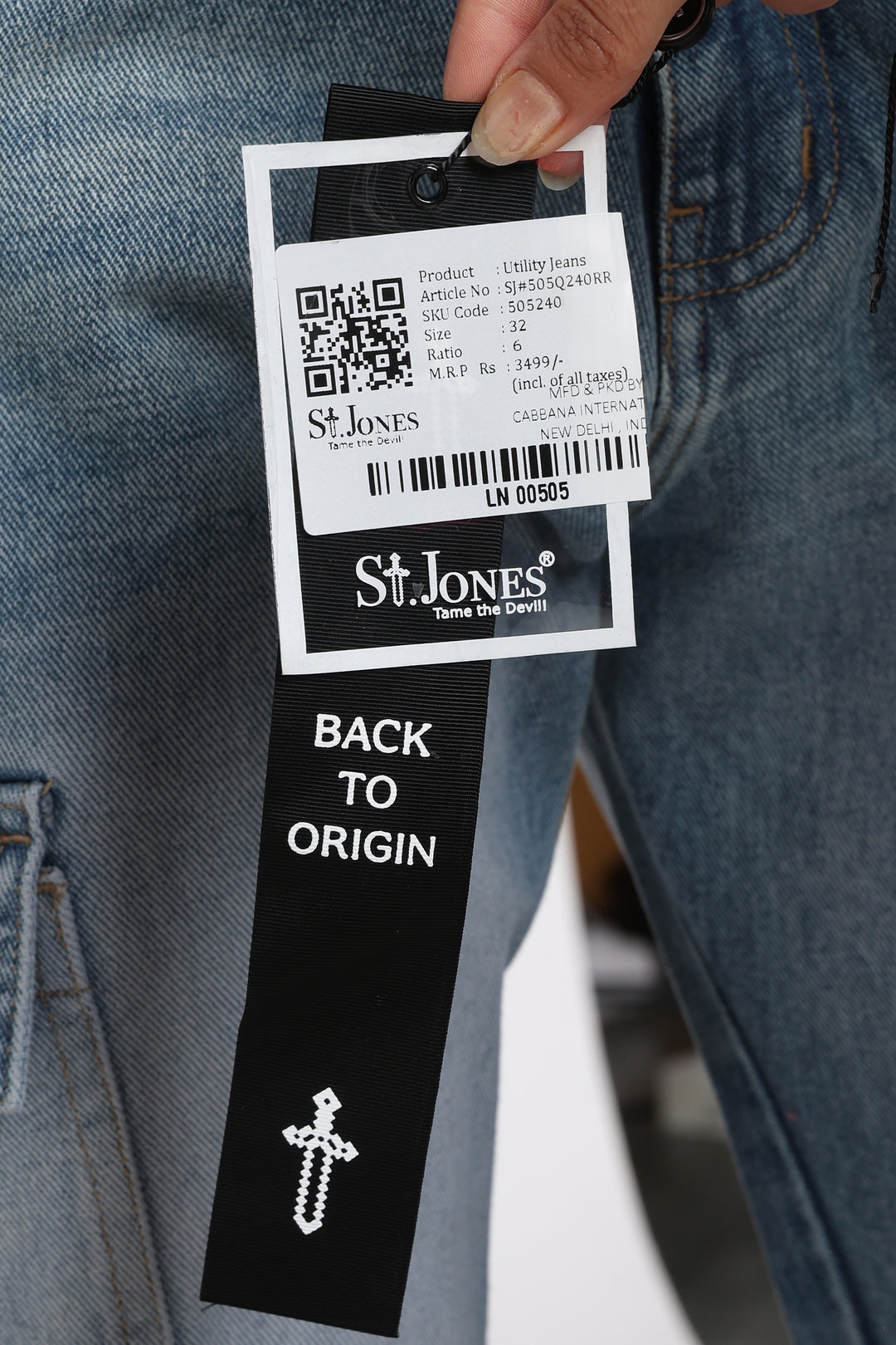 Men's Urban Loose Fit Cargo Denim Jeans