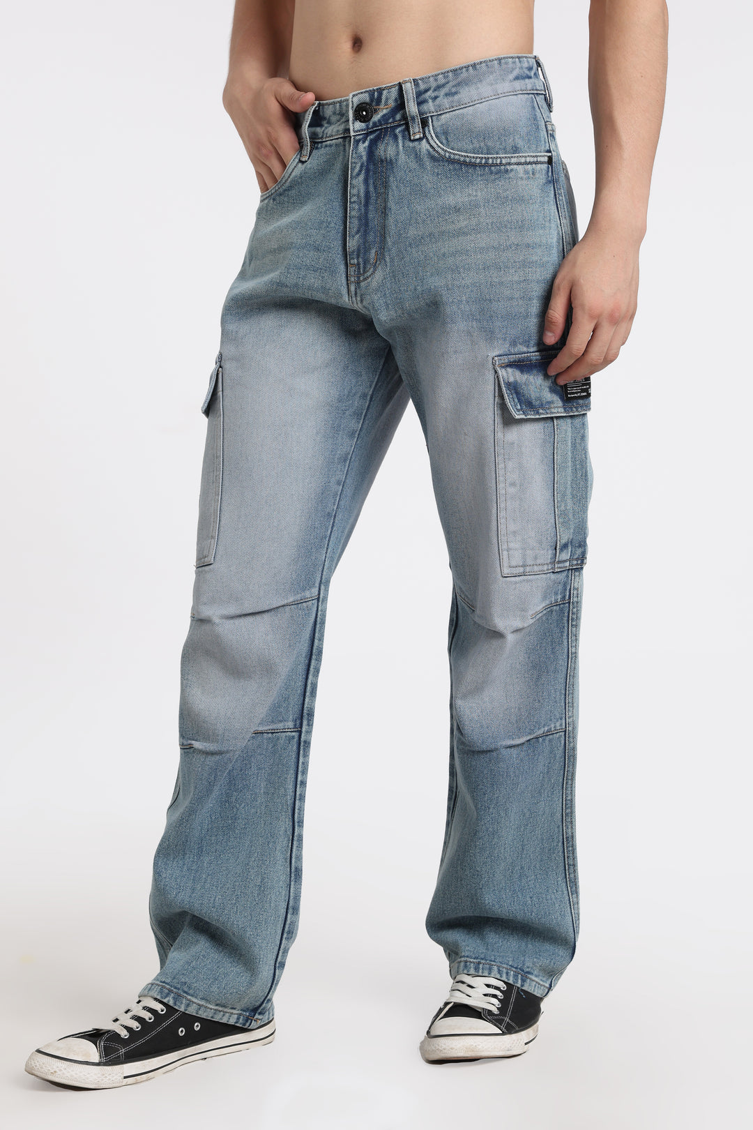 Men's Urban Loose Fit Cargo Denim Jeans