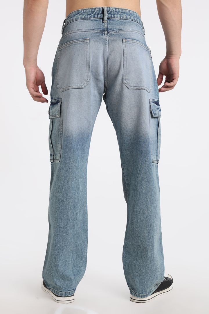 Men's Urban Loose Fit Cargo Denim Jeans