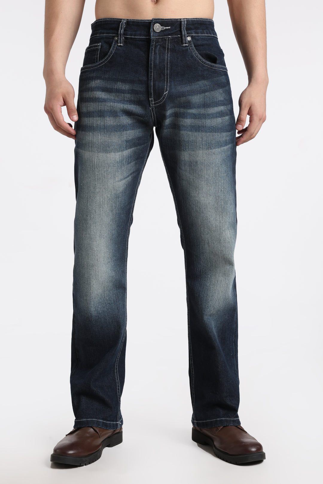 Men's Premium Washed Straight Fit Denim